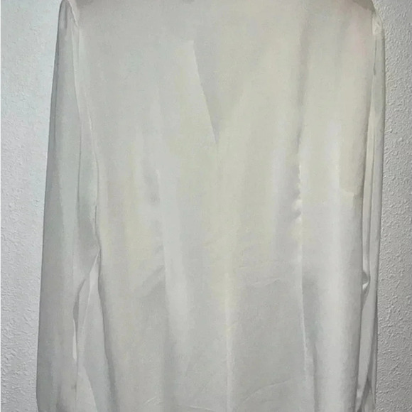 INC White Long Sleeve Pleated Button Up Size 16 Blouse Button Sleeve Dress Shirt - Picture 3 of 7